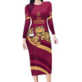 Custom QLD Maroons Cane Toad Long Sleeve Bodycon Dress Queensland Origin No1