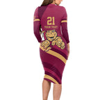 Custom QLD Maroons Cane Toad Long Sleeve Bodycon Dress Queensland Origin No1