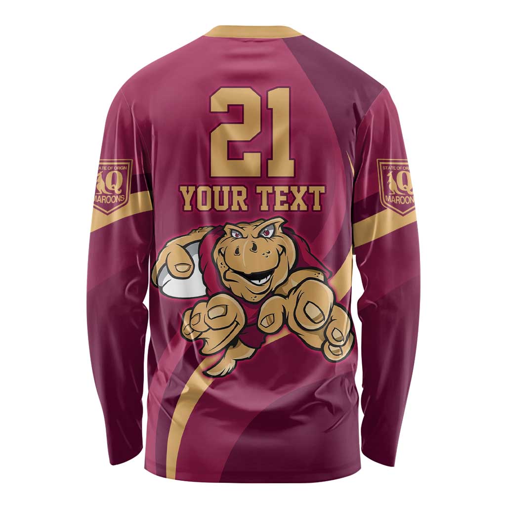Custom QLD Maroons Cane Toad Long Sleeve Shirt Queensland Origin No1