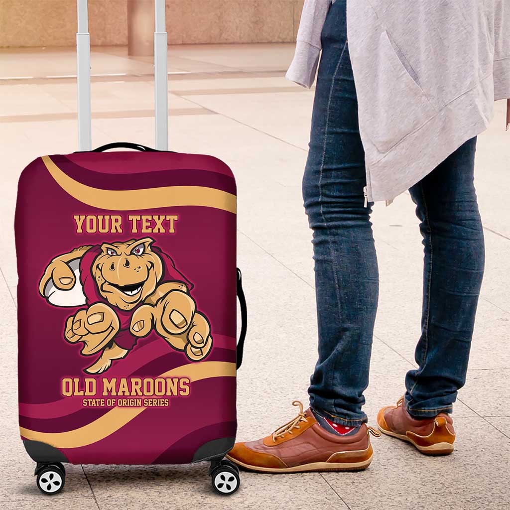 Custom QLD Maroons Cane Toad Luggage Cover Queensland Origin No1
