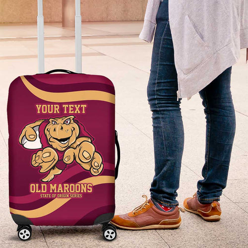 Custom QLD Maroons Cane Toad Luggage Cover Queensland Origin No1