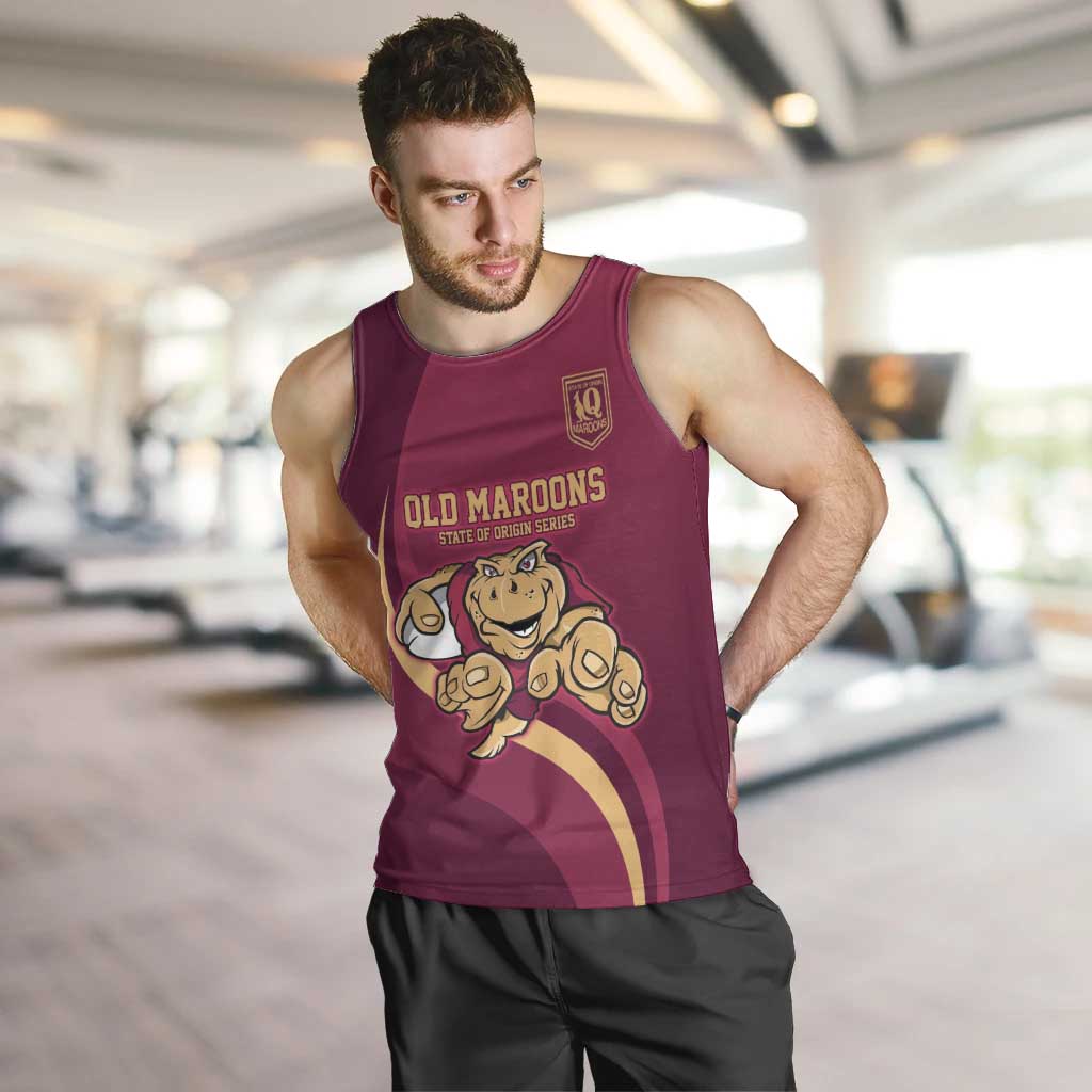 Custom QLD Maroons Cane Toad Men Tank Top Queensland Origin No1