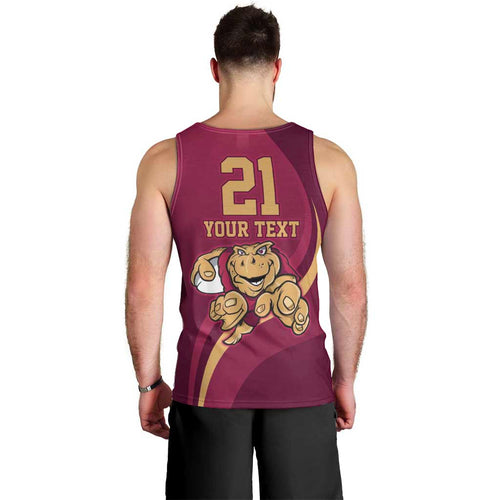 Custom QLD Maroons Cane Toad Men Tank Top Queensland Origin No1