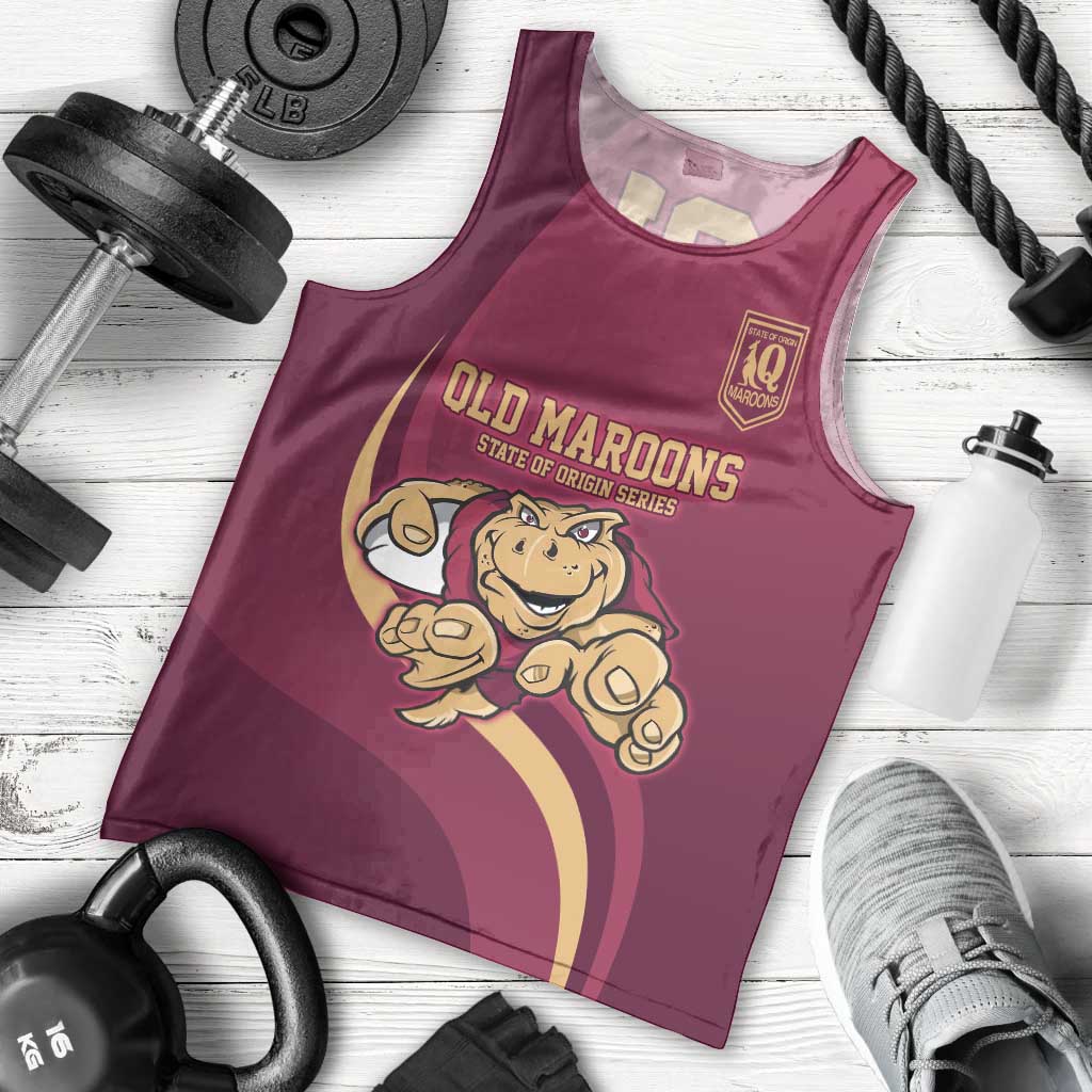 Custom QLD Maroons Cane Toad Men Tank Top Queensland Origin No1
