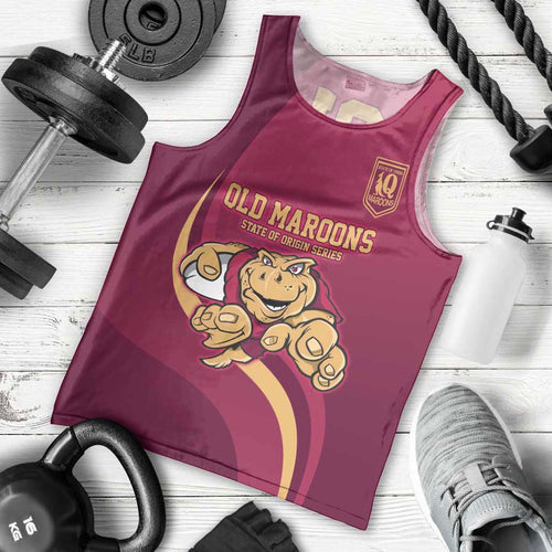 Custom QLD Maroons Cane Toad Men Tank Top Queensland Origin No1