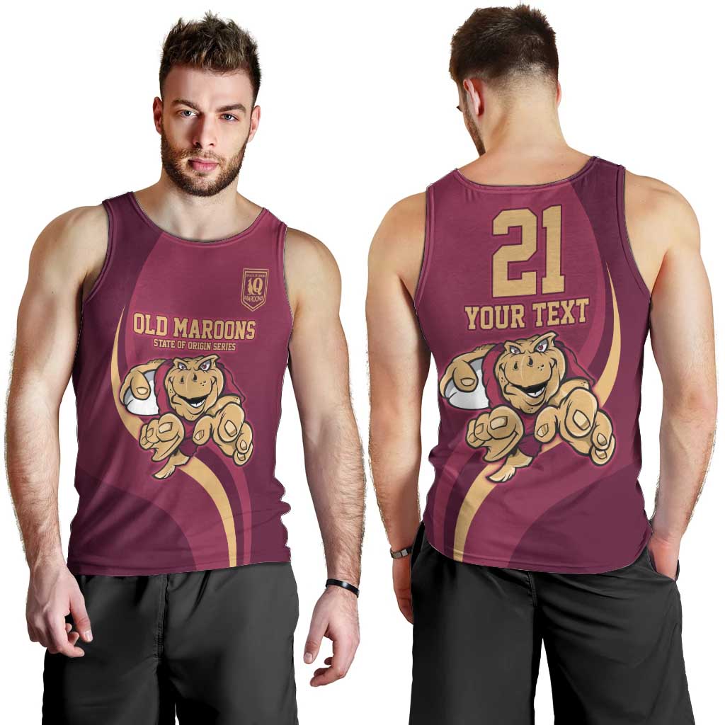 Custom QLD Maroons Cane Toad Men Tank Top Queensland Origin No1