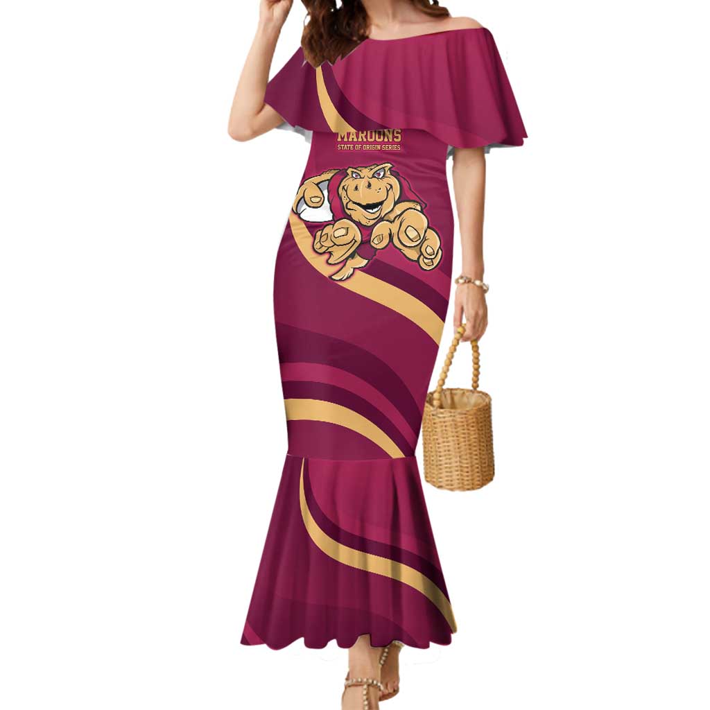 Custom QLD Maroons Cane Toad Mermaid Dress Queensland Origin No1