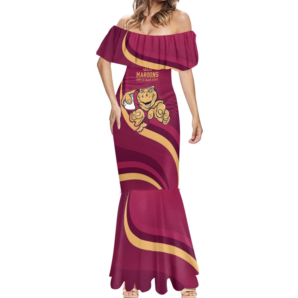 Custom QLD Maroons Cane Toad Mermaid Dress Queensland Origin No1