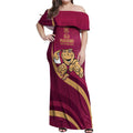 Custom QLD Maroons Cane Toad Off Shoulder Maxi Dress Queensland Origin No1