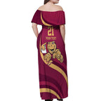 Custom QLD Maroons Cane Toad Off Shoulder Maxi Dress Queensland Origin No1