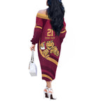 Custom QLD Maroons Cane Toad Off The Shoulder Long Sleeve Dress Queensland Origin No1