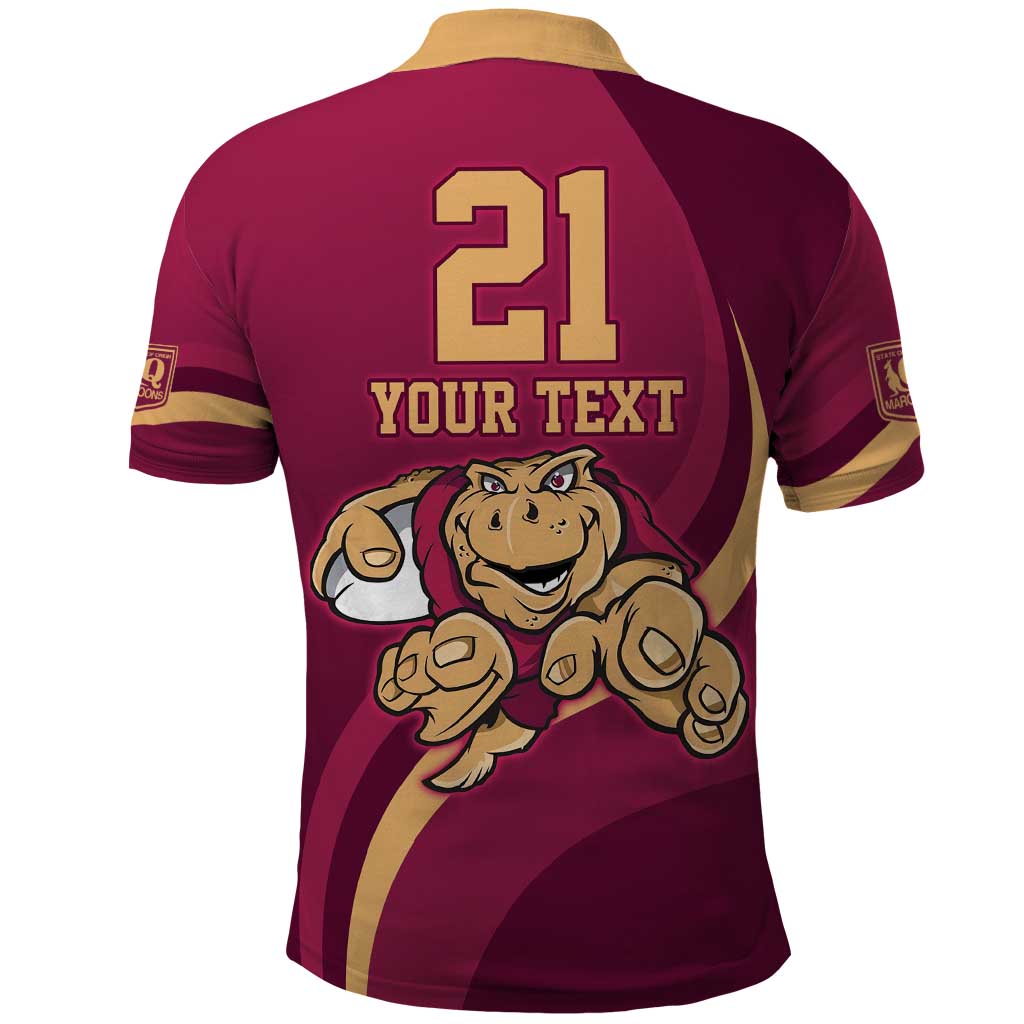 Custom QLD Maroons Cane Toad Polo Shirt Queensland Origin No1