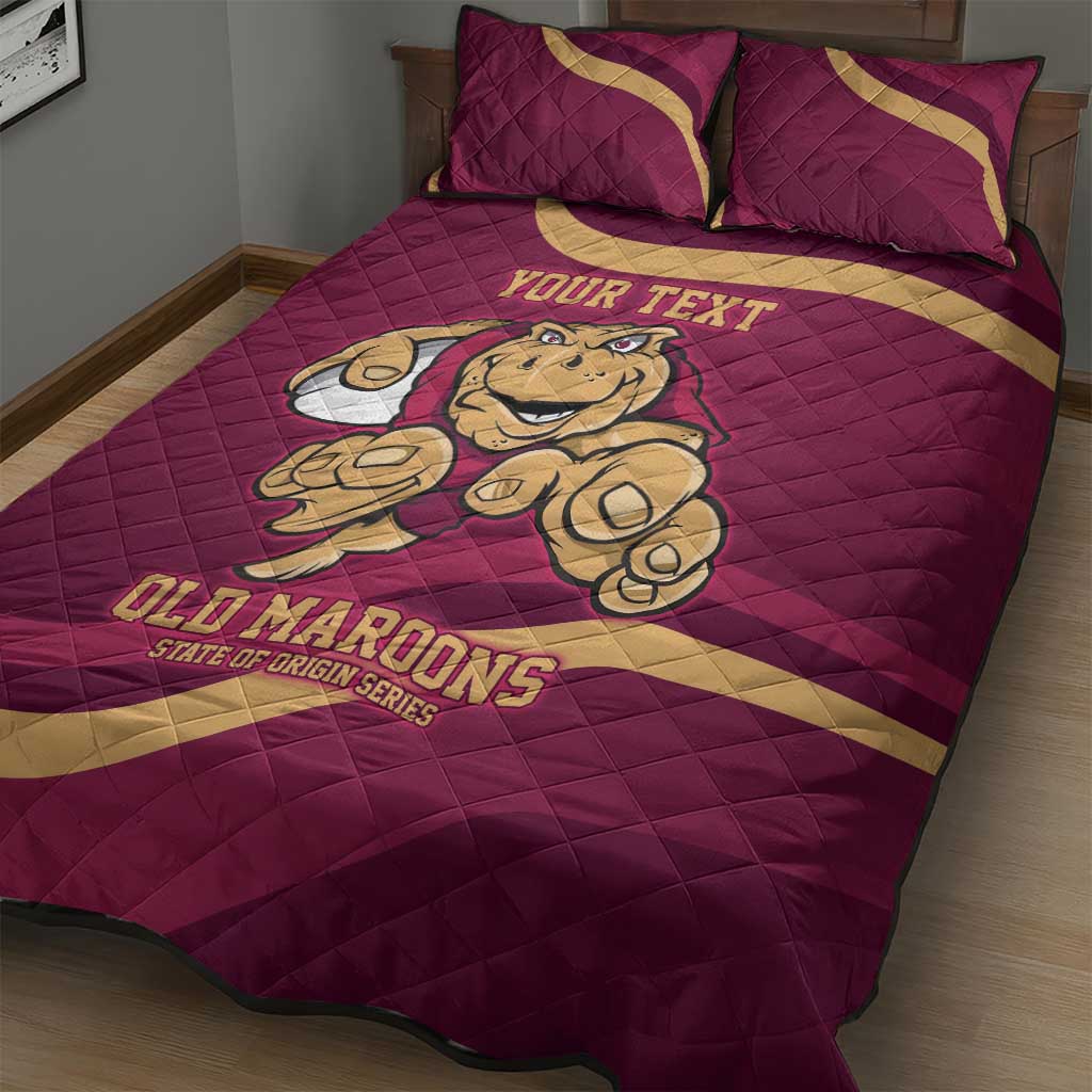 Custom QLD Maroons Cane Toad Quilt Bed Set Queensland Origin No1