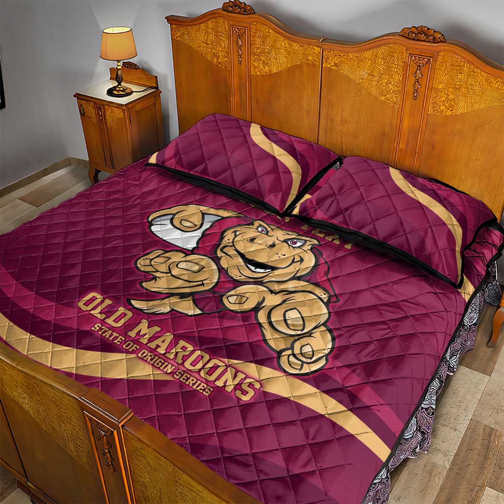 Custom QLD Maroons Cane Toad Quilt Bed Set Queensland Origin No1