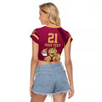 Custom QLD Maroons Cane Toad Raglan Cropped T Shirt Queensland Origin No1