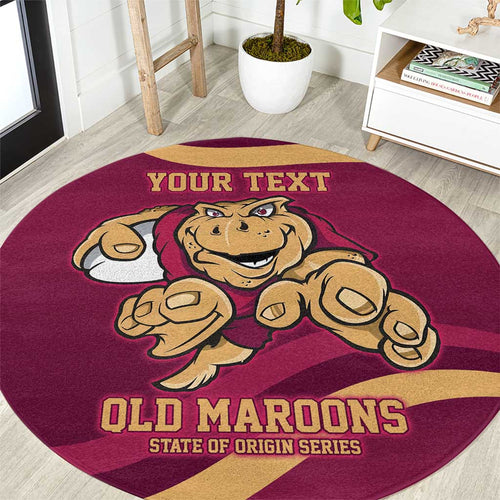 Custom QLD Maroons Cane Toad Round Carpet Queensland Origin No1