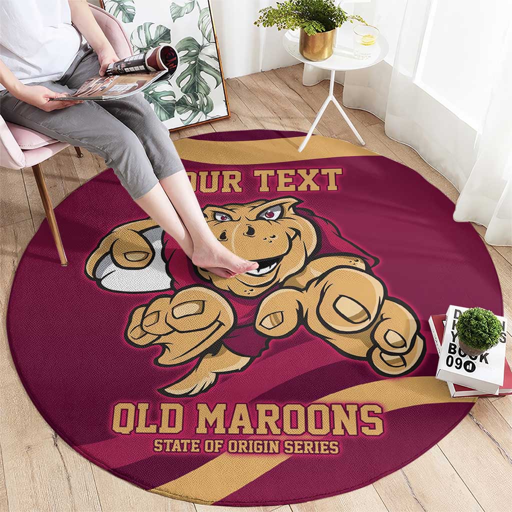 Custom QLD Maroons Cane Toad Round Carpet Queensland Origin No1