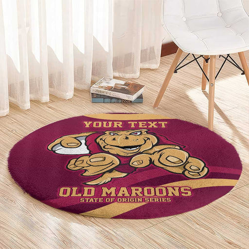 Custom QLD Maroons Cane Toad Round Carpet Queensland Origin No1