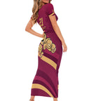 Custom QLD Maroons Cane Toad Short Sleeve Bodycon Dress Queensland Origin No1