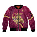 Custom QLD Maroons Cane Toad Sleeve Zip Bomber Jacket Queensland Origin No1