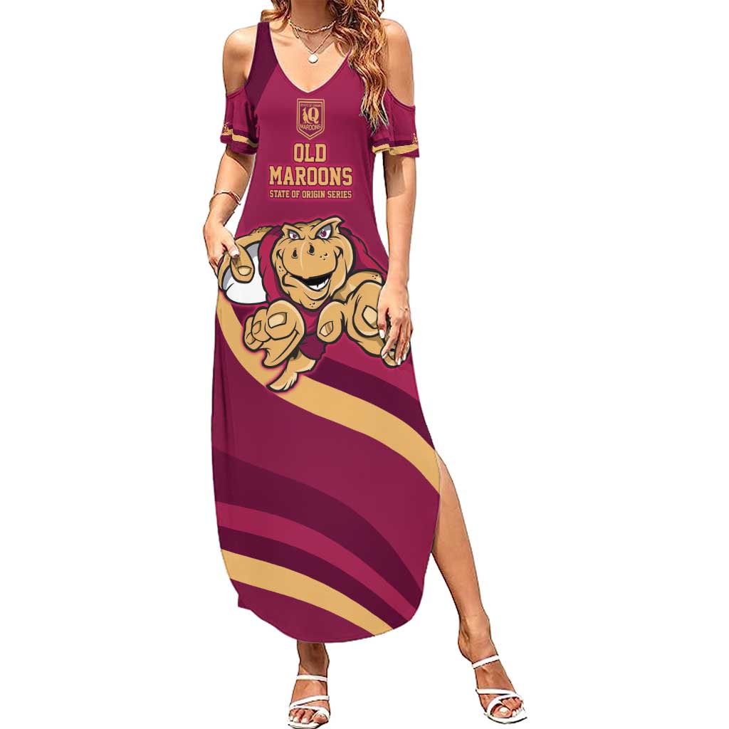 Custom QLD Maroons Cane Toad Summer Maxi Dress Queensland Origin No1