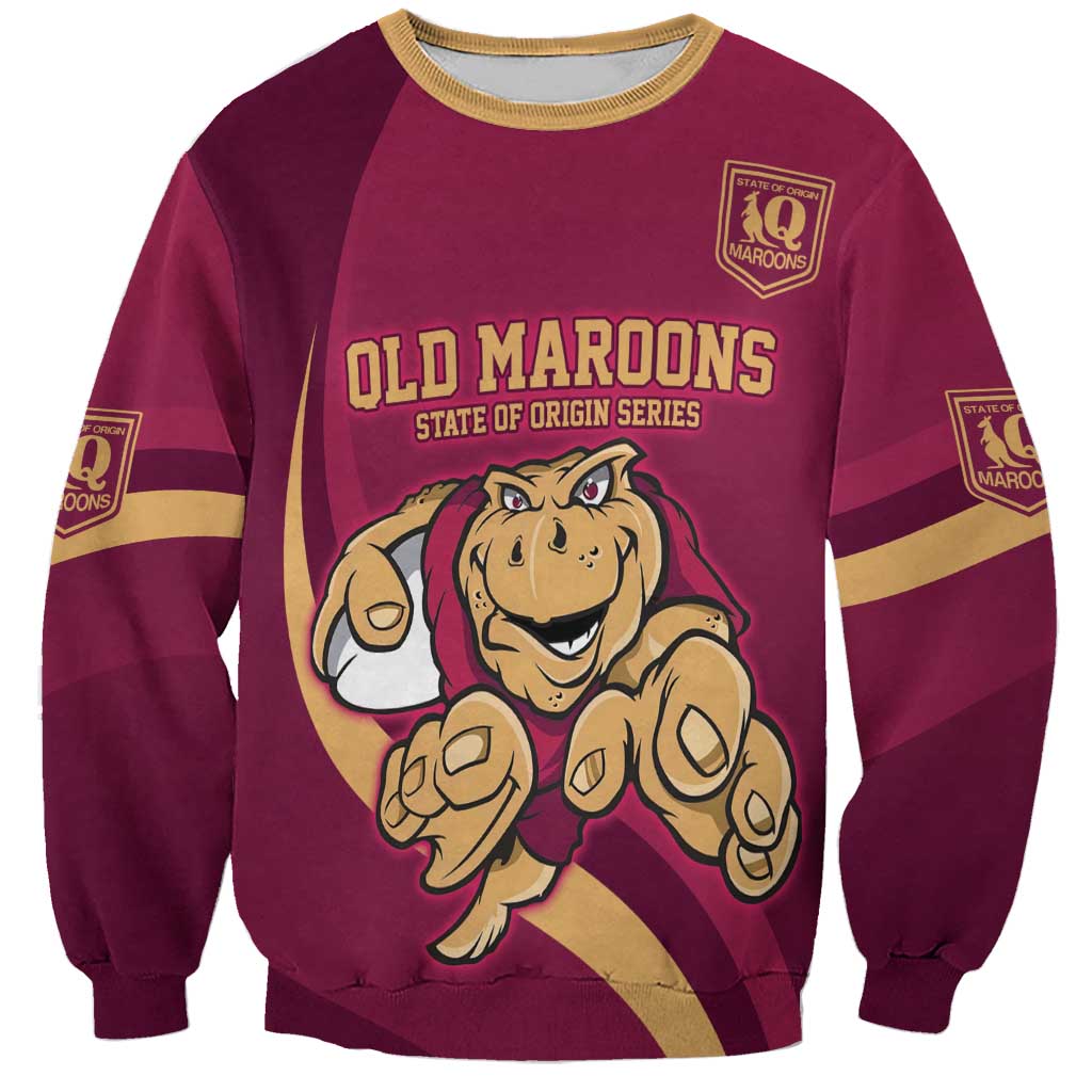 Custom QLD Maroons Cane Toad Sweatshirt Queensland Origin No1