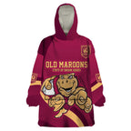 Custom QLD Maroons Cane Toad Wearable Blanket Hoodie Queensland Origin No1