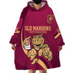 Custom QLD Maroons Cane Toad Wearable Blanket Hoodie Queensland Origin No1