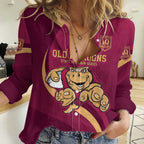 Custom QLD Maroons Cane Toad Women Casual Shirt Queensland Origin No1