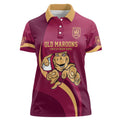 Custom QLD Maroons Cane Toad Women Polo Shirt Queensland Origin No1