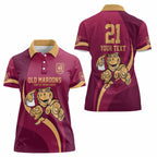 Custom QLD Maroons Cane Toad Women Polo Shirt Queensland Origin No1