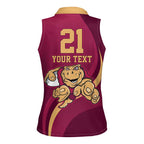 Custom QLD Maroons Cane Toad Women Sleeveless Polo Shirt Queensland Origin No1