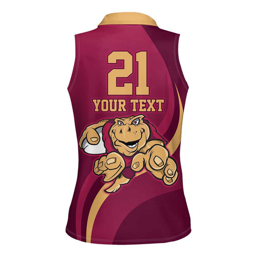 Custom QLD Maroons Cane Toad Women Sleeveless Polo Shirt Queensland Origin No1