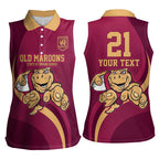 Custom QLD Maroons Cane Toad Women Sleeveless Polo Shirt Queensland Origin No1