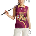 Custom QLD Maroons Cane Toad Women Sleeveless Polo Shirt Queensland Origin No1