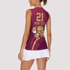 Custom QLD Maroons Cane Toad Women Sleeveless Polo Shirt Queensland Origin No1