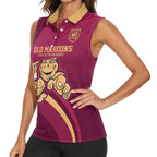 Custom QLD Maroons Cane Toad Women Sleeveless Polo Shirt Queensland Origin No1