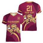 Custom QLD Maroons Cane Toad Women V-Neck T-Shirt Queensland Origin No1