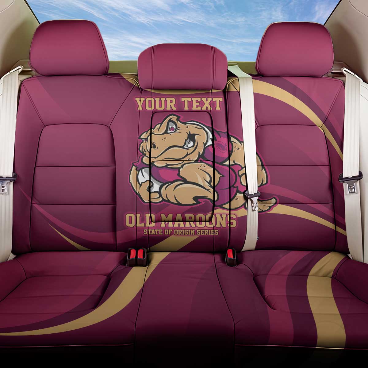 Custom QLD Maroons Cane Toad Back Car Seat Cover Queensland Origin No2