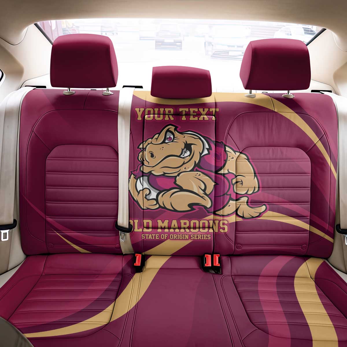 Custom QLD Maroons Cane Toad Back Car Seat Cover Queensland Origin No2
