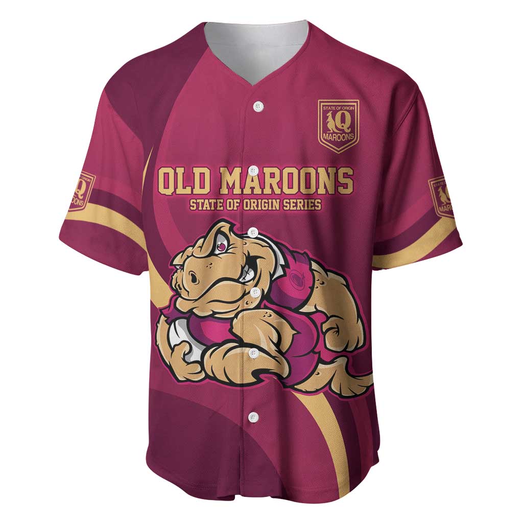 Custom QLD Maroons Cane Toad Baseball Jersey Queensland Origin No2