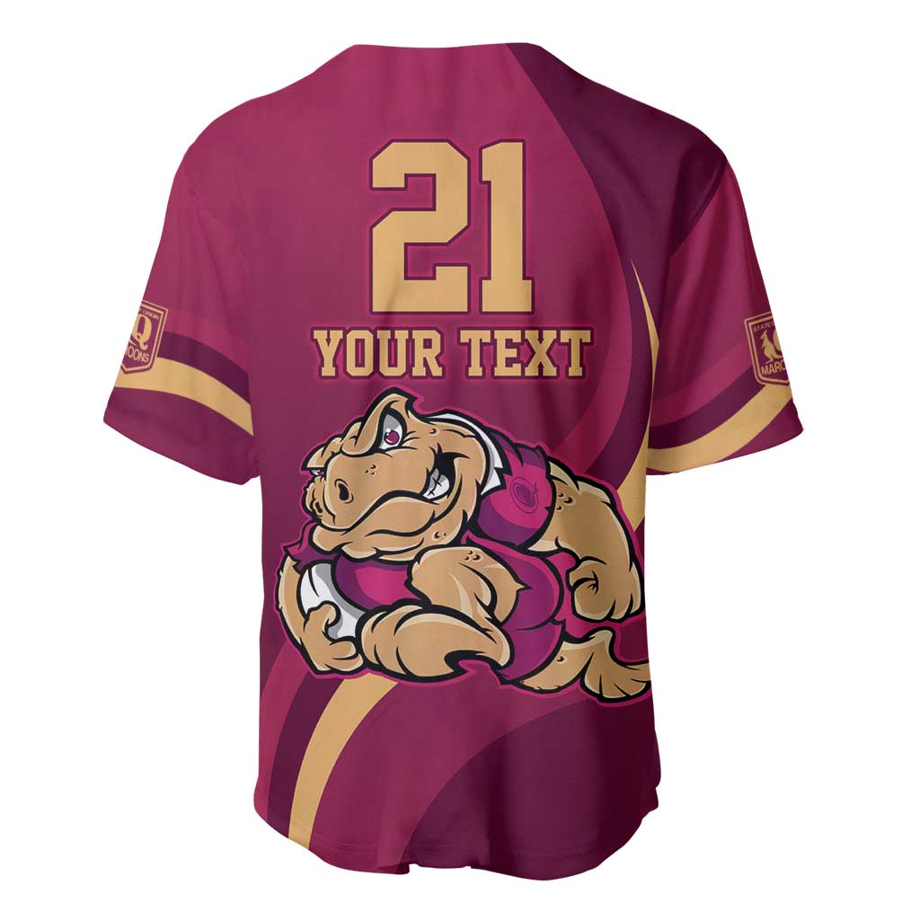 Custom QLD Maroons Cane Toad Baseball Jersey Queensland Origin No2