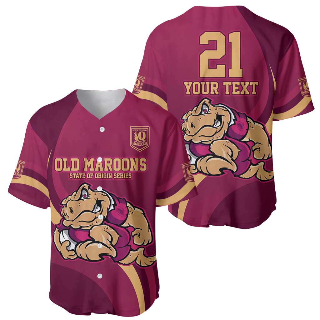 Custom QLD Maroons Cane Toad Baseball Jersey Queensland Origin No2