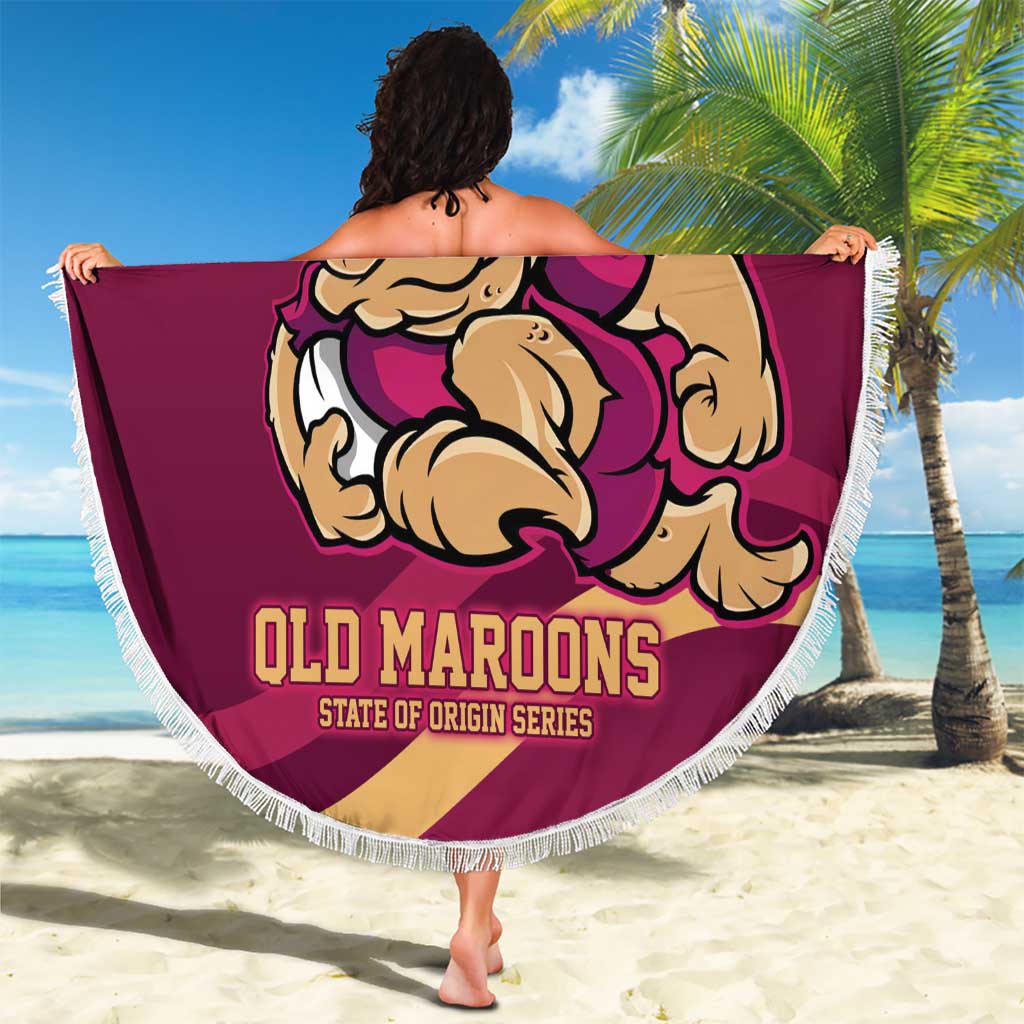 Custom QLD Maroons Cane Toad Beach Blanket Queensland Origin No2