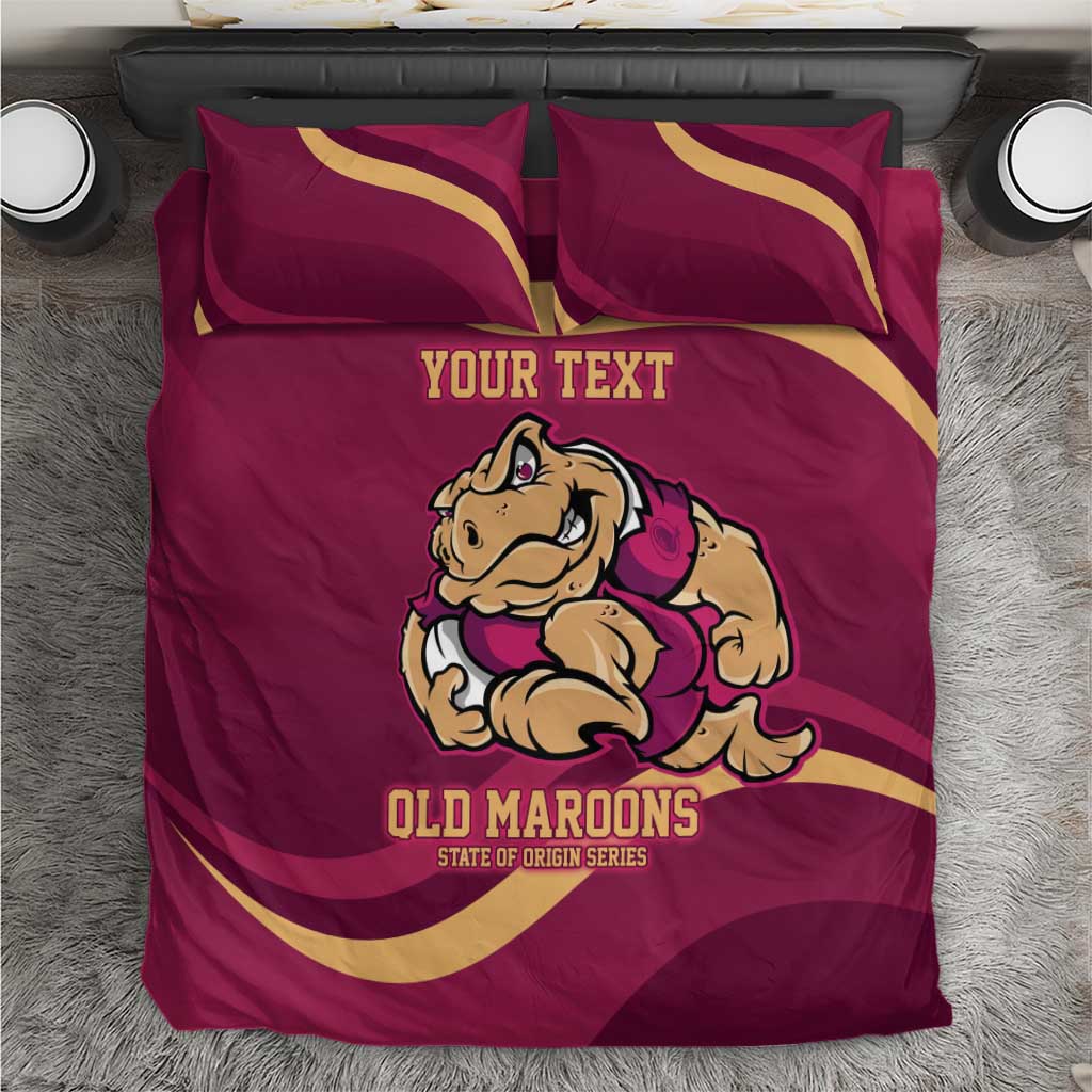 Custom QLD Maroons Cane Toad Bedding Set Queensland Origin No2