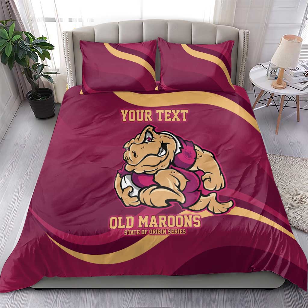 Custom QLD Maroons Cane Toad Bedding Set Queensland Origin No2