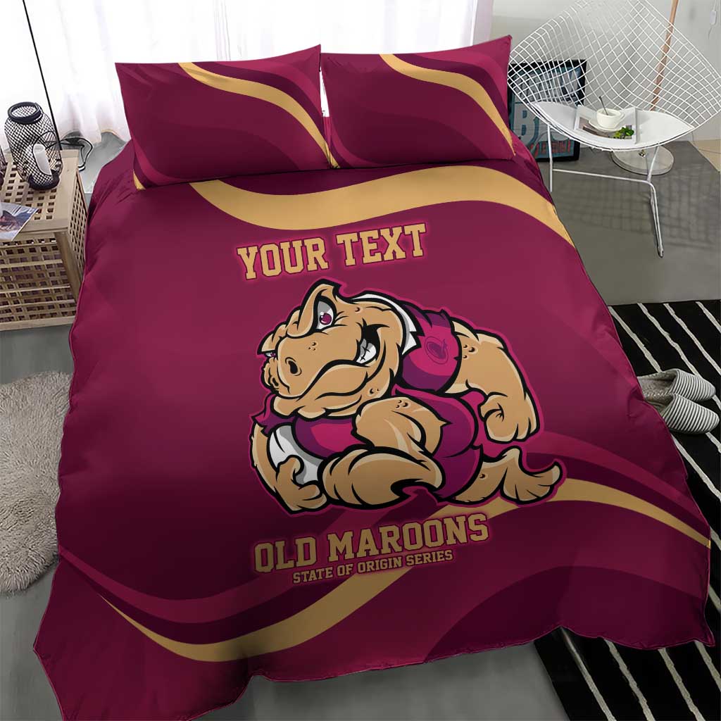 Custom QLD Maroons Cane Toad Bedding Set Queensland Origin No2