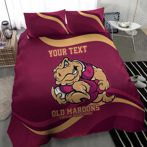 Custom QLD Maroons Cane Toad Bedding Set Queensland Origin No2