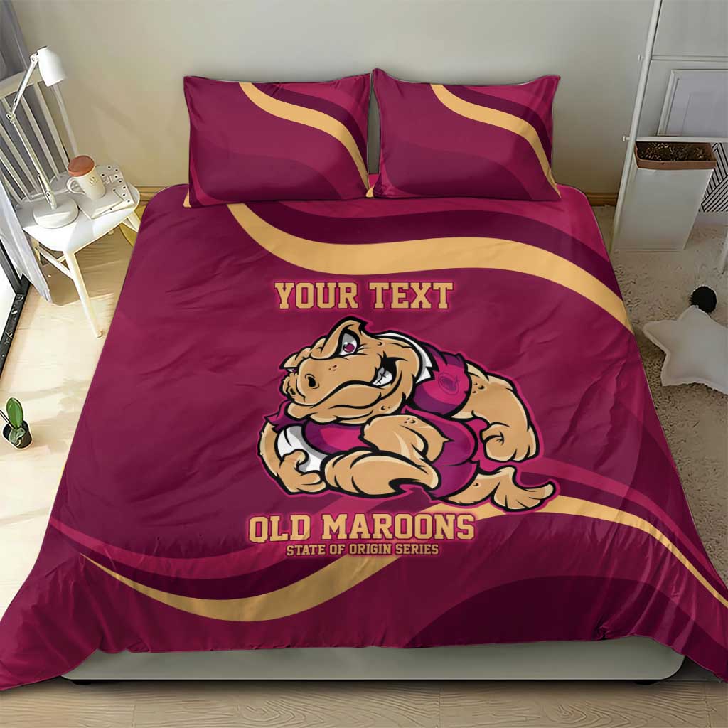 Custom QLD Maroons Cane Toad Bedding Set Queensland Origin No2
