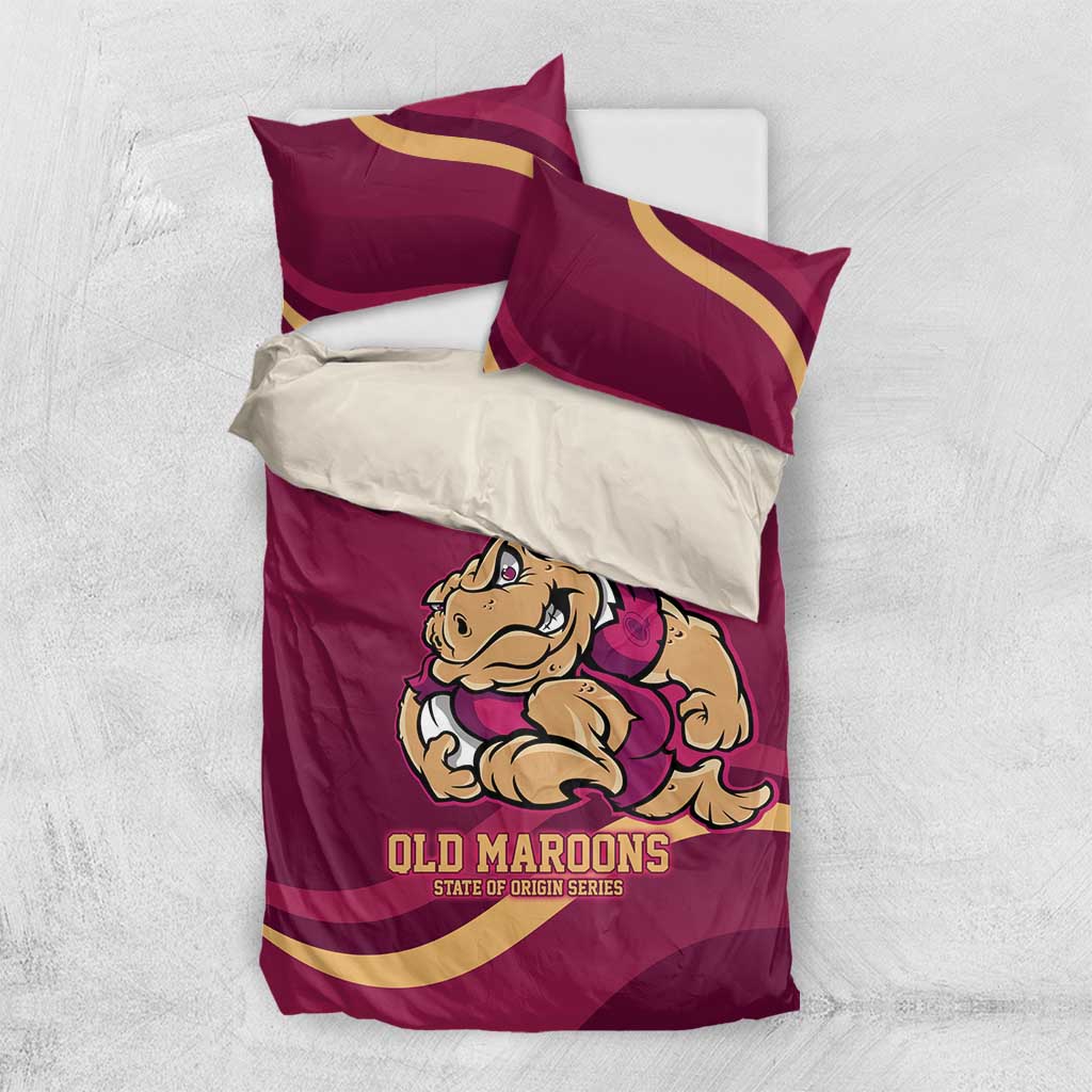 Custom QLD Maroons Cane Toad Bedding Set Queensland Origin No2